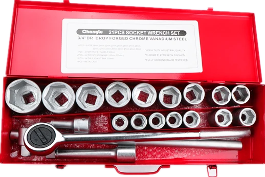 21pcs Iron Box Heavy Socket Set